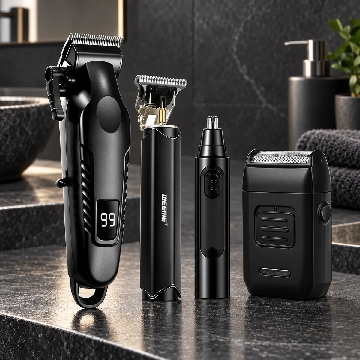 826 · 4-piece set — Black 826 four-device set on display